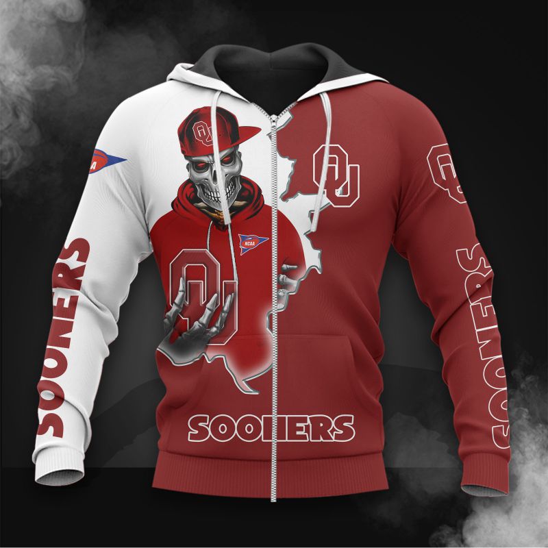 Oklahoma Sooners Skull Hoodie